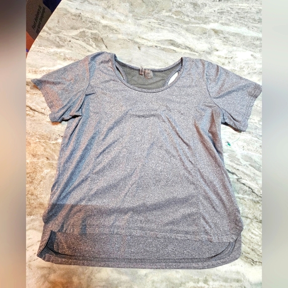 Sweet Choice Women’s Plus 1X Gray Mesh Back Activewear Tee Shirt Workout Top - Picture 1 of 9